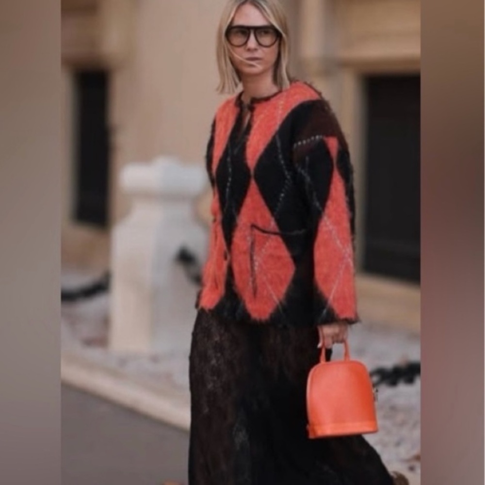 Zara KNIT JACQUARD CARDIGAN NWT - Picture 4 of 14